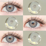 Qfdian  1pair Colorcon Contact Lenses Green Color Lens Natural Brown Eye Contacts Gray Pupils Beautiful Cosmetic Yearly Lenses