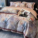 Qfdian Premium 1000TC Egyptian Cotton Chinese Style Flowers Bird Print Luxury Bedding Set Duvet Cover Flat/Fitted Bed Sheet Pillowcases