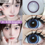 Qfdian  2PCS/Pair 14.5mm Lenses Pearl Series Color Contact Lenses For Big Eyes Beauty Blue Makeup Lens Purple Pupils Cute Lens