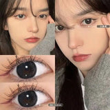 Qfdian Color Contact Lenses Large Diameter Myopia Lenses with Diopters Enlarge Bright Cosmetic Power Lenses Make Up for Eyes