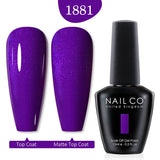 Qfdian  15ml UV Gel Nail Polish Semi Permanent Gel Varnish Enamel Brown Nail Gel Design Red Nails Art Nude Color Glitter Manicure