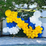 Qfdian  Royal Blue Yellow Balloon Arch Garland Kit Kid Birthday Party Ballon Decor Baby Shower Wedding Anniversary Graduation Decoration