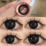 YIMEIXI 2pcs Myopia Color Contact Lenses for Eyes with Myopia Black Large Diameter Lens Circular Lens Beauty Pupil