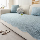 Qfdian  Modern Minimalist Sofa Cover Irregular Shape Edge Cooling New Summer Light Luxury Ice Silk Mat Seat Cushion Sofa Slipcover