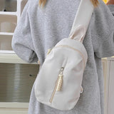 Qfdian 2025 New Women Trendy Casual Simple Shoulder Handbags Streetwear All Match Travel Crossbody Bag Y2k Aesthetic Solid Chest Bags