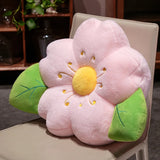 Qfdian  Pink Cherry Blossom Petal Cushion Bedroom Living Room Office Car Decor Sakura Pillow Plush / Ice Silk Sofa Waist Cushion