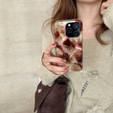 Qfdian  Autumn/Winter Retro Brown Halo Gradient Color Change Suitable For iPhone 16 Case 15 14 Pro Full Pack Double Layer Phone Case