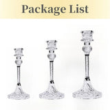 Qfdian  European Transparent Crystal Diamond Candle Holder Romantic Candlelight Dinner Candlestick Weddings Table Home Room Decor