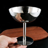 Qfdian 2025 New Stainless Steel Goblet Cup Ice Cream Dessert Salad Bowl Fruit Plate Snack Dish KTV Bar Supplies