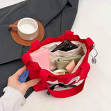 Qfdian  Casual All Match Ins Shoulder Handbags Kawaii Cute Cartoon Flocking Dots Top-Handle Bags Women Sweet Y2k Aesthetic Mini Clutches