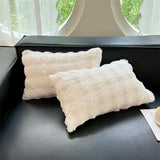 Qfdian  new class A rabbit plush pillowcase single milk plush pillowcase 48x74cm, no pillow core