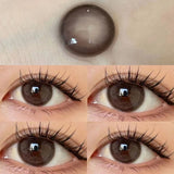 Qfdian Color Contact Lenses Large Diameter Myopia Lenses with Diopters Enlarge Bright Cosmetic Power Lenses Make Up for Eyes