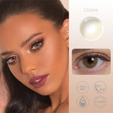 Qfdian 0~-6.00）Natural Colored Contact Lenses with Prescription Myopia Lenses with Degree Brown Lenses Gray Pupils Fast Shipping