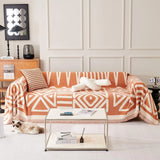 Qfdian Boho Sofa Covers, Chenille Couch Cover for Dogs Geometric Jacquard Sofa Slipcover Living Room Pet Furniture Protector Washable