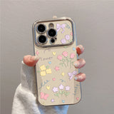 Qfdian  Summer Floral  Phone Case ,For IPhone 16 Pro 15 13 14 12 11 Pro Max 14 Plus ,Soft Drop-resistant Cover Protective Case