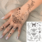 Qfdian  Waterproof Temporary Tattoo Stickers  Mandala Lace Hand Finger Wedding White Fake Tatto Flash Tatoo Body Art for Women Bride