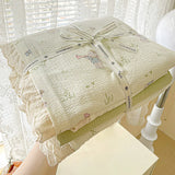 Qfdian  Ins Princess Bedding Set Floral Duvet Cover Set Flat Sheets Set Single Twin Double Size Bed Linen Set Back To School Season