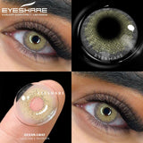 Qfdian Color Contacts for Eyes 1Pair Blue Eye Contacts Gray Pupils Brown Lenses Green Eye Contact Lenses Beauty Makeup Yearly