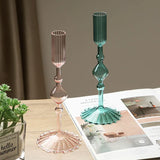 Qfdian  Retro Glass Candle Holder Wedding Supplies Candlelight Dinner Candlestick Props Ornament High Footed Candlestick Home Decoration