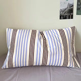 Qfdian  1pc Retro Korean Style Cotton Stripe Pillowcover Simple Envelop Sleeping Pillowcase Cushion Cover Home BedroomBedding Decor Gift