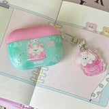 Qfdian New Korea Popular Cartoon Cute Funny Pink Dog Cover TPU Case For Airpods Pro 2 Airpods 1 2 3 Pro 3nd Wireless Earphone Case
