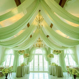 Qfdian Wedding Drapes Ceiling Decoration Chiffon Sheer Curtain for Weddings Reception Birthday Party Arch Drapery Tent Bedroom Backdrop
