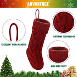 Qfdian  Red Green Christmas Stockings Large Size Knitted Xmas Stocking Christmas Party Decoration New Year Fireplace Hanging Stockings