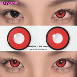 Qfdian 1 Pair Cat Eyes Crazy Lenses Vampire Lenses for Halloween Cosplay Eye Contacts White Lenses Anime Black Colored Lenses