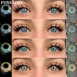 Qfdian  1 Pair Colored Pupils for Eyes Contact Lenses Natural Korean Green Lenses High Quality Beauty Fashion Grey Lense Yearly