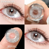 Qfdian  1 Pair Colored Contact Lenses for Eyes Natural Brown Gray Eye Contacts Yearly Cosmetics Pupils Blue Lens Green Contacts