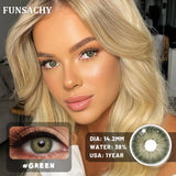 Qfdian  2pcs Blue Color Contact Lenses for Eyes High Quality Brown Natural Lens Green Pupils Korean Soft Lens Cosmetic Yearly