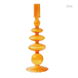 Qfdian Taper Candle Holders Glass Candlesticks for Home Wedding Table Decoration Glass Vase Table Bookshelf Candles Stand