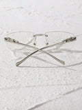 1PC Unisex Metal Rimless Glasses Square Frame Clear Glasses For Animal Accessories Street Snap