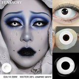 Qfdian  Cosplay White Contact Lenses for Eyes Anime Role Playing Lens Halloween Cosplay Black Contacts Yearly Cosmetics Pupils