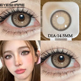 Qfdian 1Pair Natural Colored Contact Lenses 1Pair Beauty pupillents Yearly Grey Pupils Brown Contacts New Cosmetic