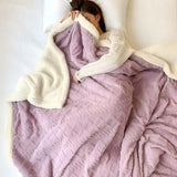 Qfdian  Winter Thick Lamb Fleece Blankets Thick Wide Flannel Bedroom Sofa Soft Breathable Warm Cover Sofa Blanket Small Blankets for Bed