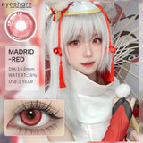 Qfdian 1pair Colored Contact Lenses Purple Eye Lenses Yearly Cosplay Red Lenses Cosmetic Contact Helloween Soft Makeup Pupils