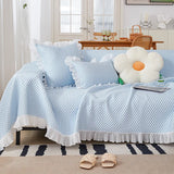 Qfdian Cooling Summer Sofa Slipcovers for 1/2/3/4 Seat Ice Silk Couch Cover Non Slip Dogs Cats Pet Kids Living Room Furniture Protector