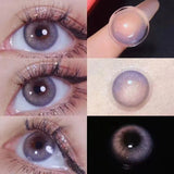 Qfdian Color Contact Lenses yearly Myopia Lenses with Diopter Enlarge Bright Cosmetic Power Lens Make Up for  Beautiful Eyes