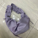 Streetwear Solid Ins Casual Women's Handbags Y2k Aesthetic All Match Pleated Shoulder Bags Korean Fairy Chic Simple Underarm Bag