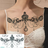 Qfdian  Waterproof Temporary Tattoo Sticker Flower Geometry Bow sexy Fake Tatto Flash Tatoo chest Tato for Girl Women
