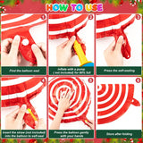 Qfdian  36Pcs Christmas Candy Balloons Kit Large Cane Swirl Candy Foil Balloons Red Green Foil Sweet Candies Theme Balloons
