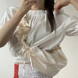 Streetwear Solid Ins Casual Women's Handbags Y2k Aesthetic All Match Pleated Shoulder Bags Korean Fairy Chic Simple Underarm Bag