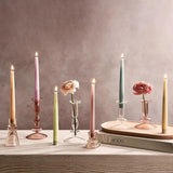 Qfdian  Creative and Minimalist Glass Candle Holder Vase Living Room Homestay Dining Table Decoration Romantic Gift Glass Candle Holder