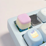 Qfdian DIY Transparent Jelly Pudding Keycap Personalized Cross Shaft Mechanical Keyboard Key Caps Original Dripping 1Pc