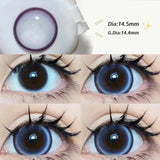 Qfdian  2PCS/Pair 14.5mm Lenses Pearl Series Color Contact Lenses For Big Eyes Beauty Blue Makeup Lens Purple Pupils Cute Lens