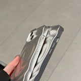 Qfdian Love Heart Matte silver Silicone Shockproof Protection Back Cover For iPhone 15 Pro Max 13 Pro 12 11 14 Fashion Girls Phone Case