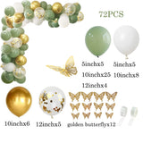 Qfdian  Jungle Animal Party Ballons Garland Arch Kit Green Gold Confetti Balloon Baby Shower Party Birthday Wild One Leaves Decor Globos