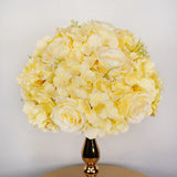 Qfdian  30CM Artificial Flower Table Centerpiece Wreath Party Wedding Backdrop Decor Road Lead Floral Ball Rose Hydrangea Gypsophila