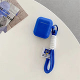 Qfdian Klein Blue Snow White Solid Color block Silicone Earphone Case For AirPods pro 2 Bluetooth Charging Box Cover For AirPods 2 3 4